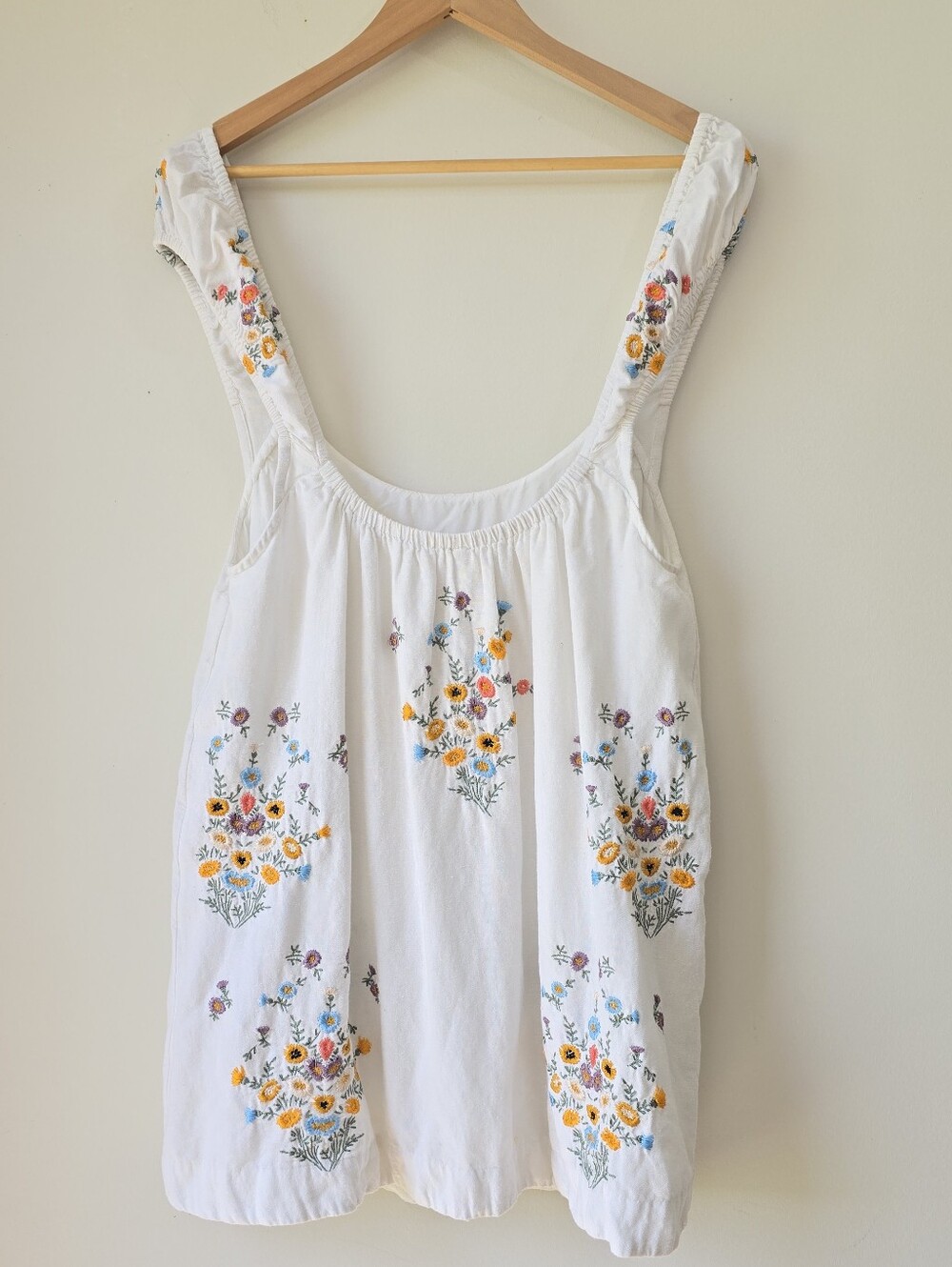 Free People White Wildflower Embroidered Mini Dress Size XS - Picture 3 of 8